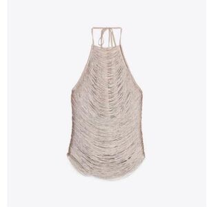 Zara Light Beige Textured Halter Top SOLD OUT!